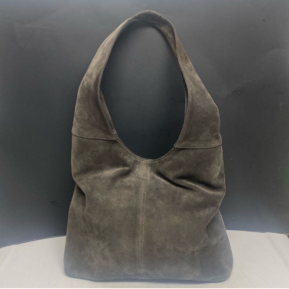 Elegant grey Suede Italian Bag